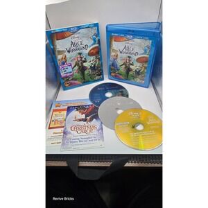 Alice in Wonderland (Blu-ray/DVD 2010 3-Disc Set Tested W/ Slipcover Johnny Depp